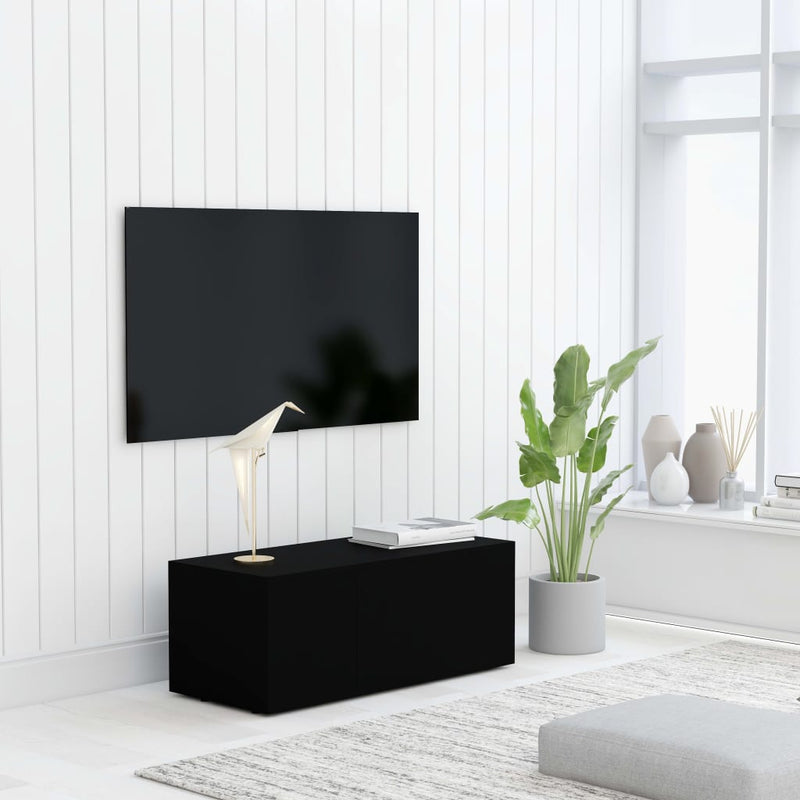 Tv-meubel 80x34x30 cm spaanplaat zwart MeubelReus