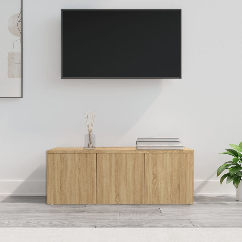 Tv-meubel 80x34x30 cm spaanplaat sonoma eikenkleurig MeubelReus