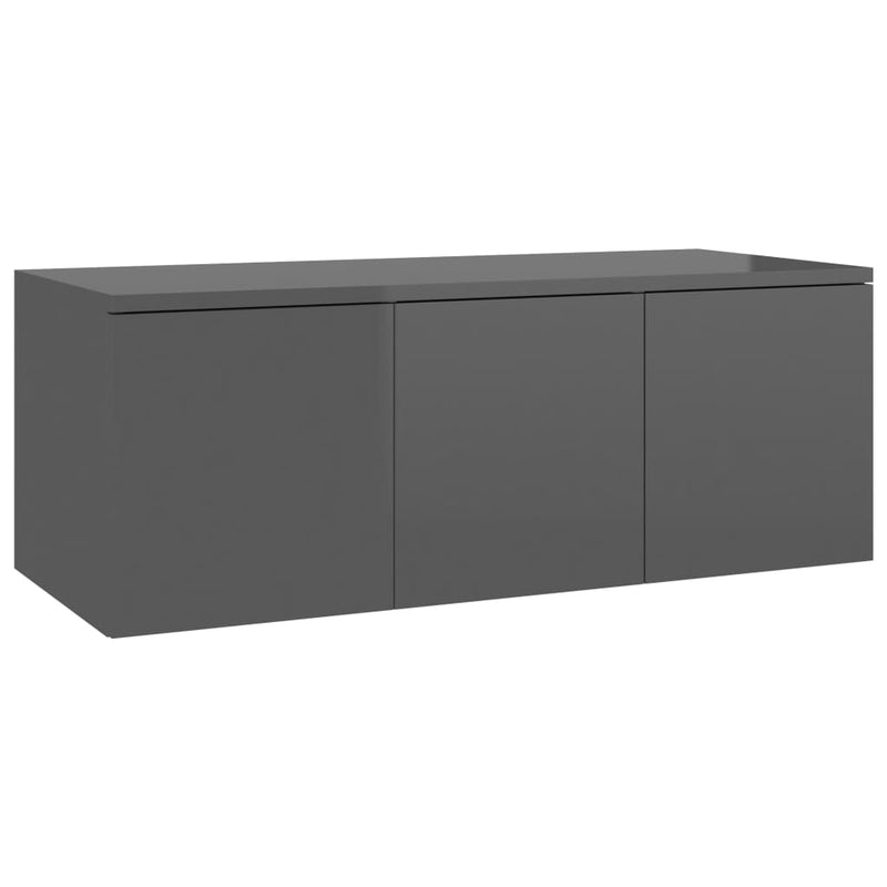 Tv-meubel 80x34x30 cm spaanplaat hoogglans grijs MeubelReus