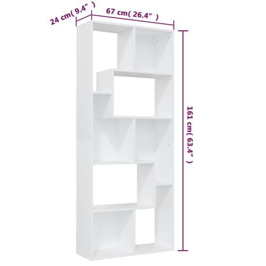 Boekenkast 67x24x161 cm bewerkt hout wit MeubelReus