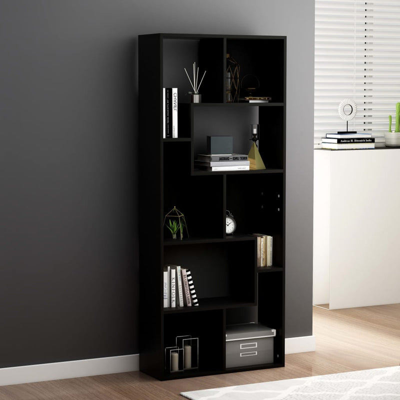 Boekenkast 67x24x161 cm spaanplaat zwart MeubelReus