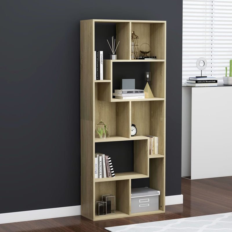 Boekenkast 67x24x161 cm spaanplaat sonoma eikenkleurig MeubelReus