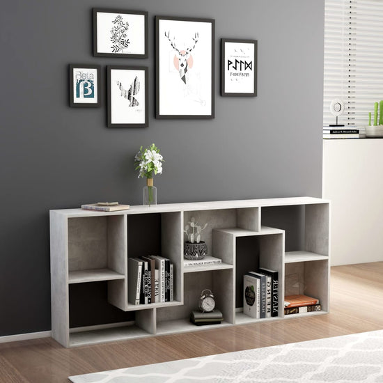 Boekenkast 67x24x161 cm spaanplaat betongrijs MeubelReus