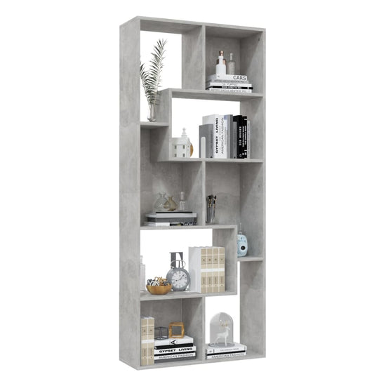 Boekenkast 67x24x161 cm spaanplaat betongrijs MeubelReus