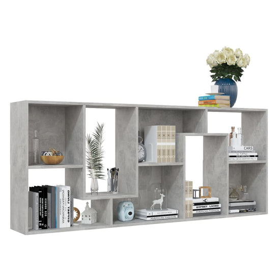 Boekenkast 67x24x161 cm spaanplaat betongrijs MeubelReus