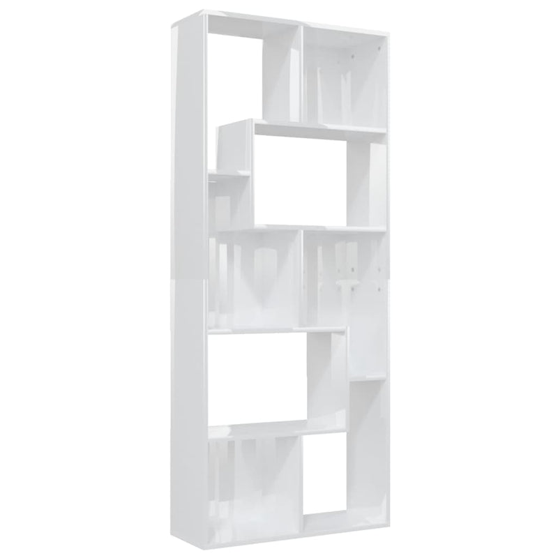 Boekenkast 67x24x161 cm spaanplaat hoogglans wit MeubelReus