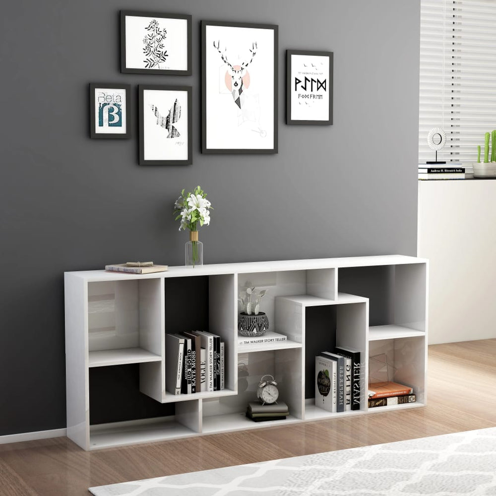 Boekenkast 67x24x161 cm spaanplaat hoogglans wit MeubelReus