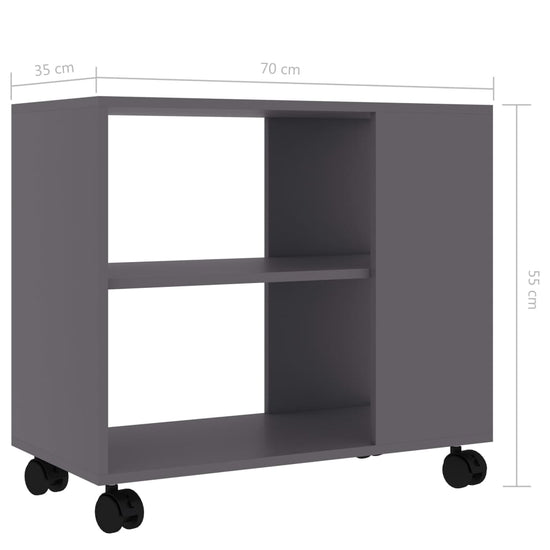 Bijzettafel 70x35x55 cm bewerkt hout grijs MeubelReus