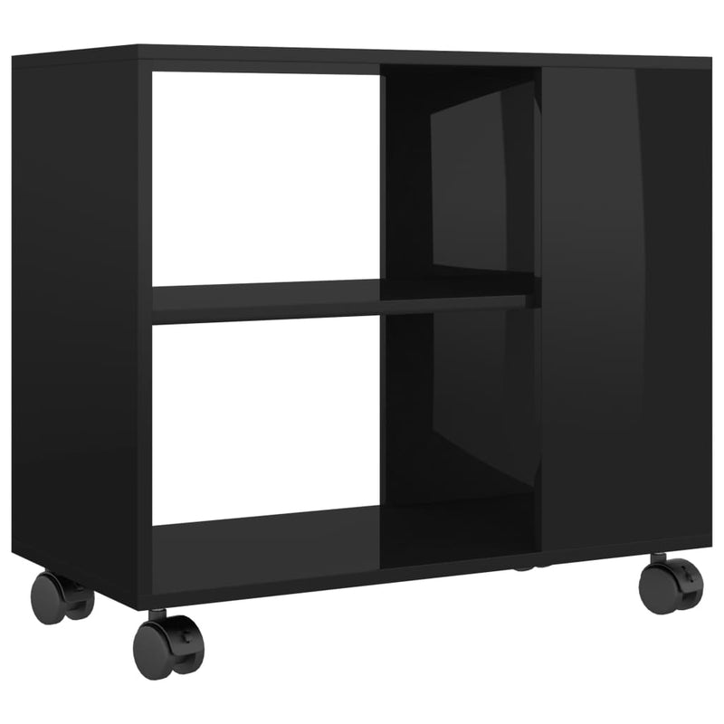 Bijzettafel 70x35x55 cm bewerkt hout hoogglans zwart MeubelReus