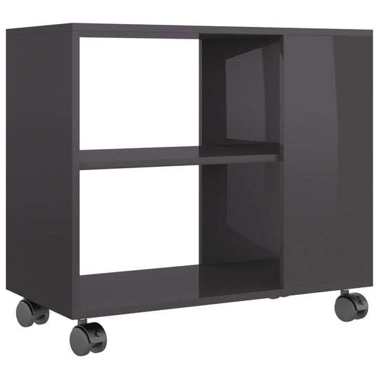Bijzettafel 70x35x55 cm bewerkt hout hoogglans grijs MeubelReus