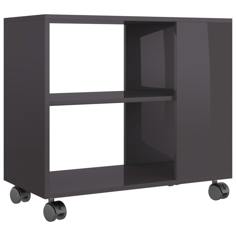 Bijzettafel 70x35x55 cm bewerkt hout hoogglans grijs MeubelReus