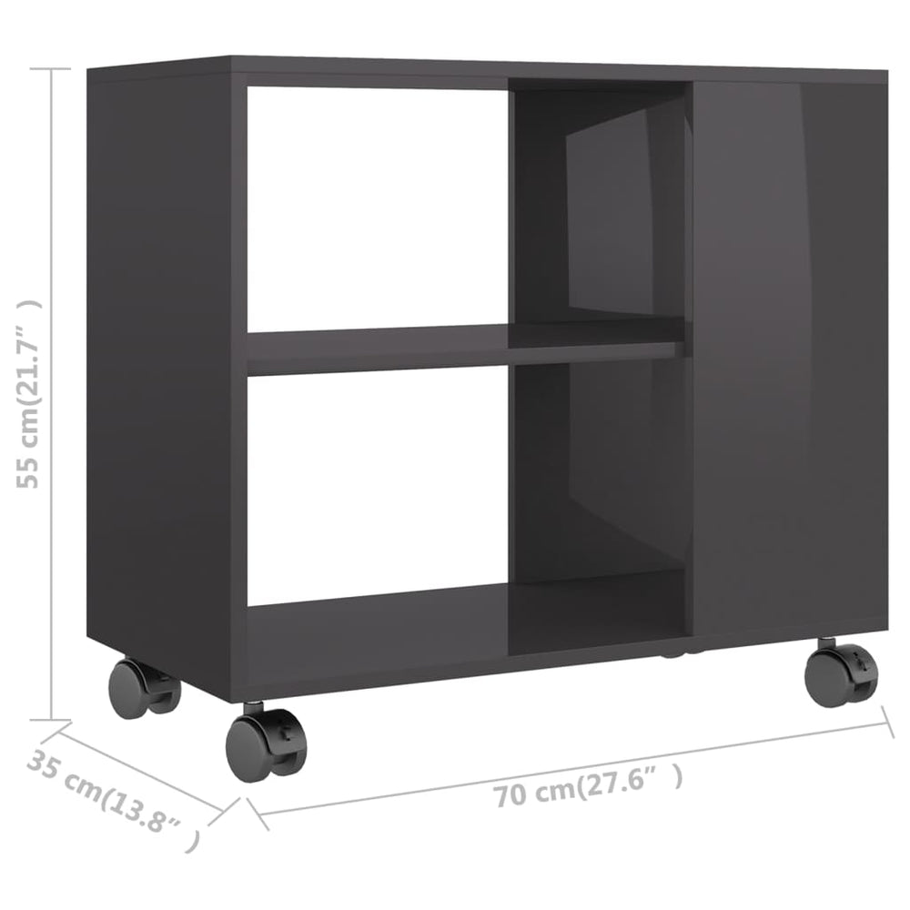 Bijzettafel 70x35x55 cm bewerkt hout hoogglans grijs MeubelReus
