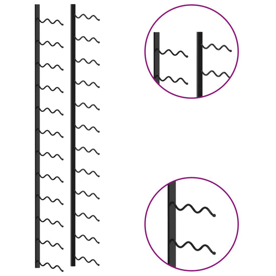 Wijnrek voor 24 flessen wandmontage ijzer zwart MeubelReus