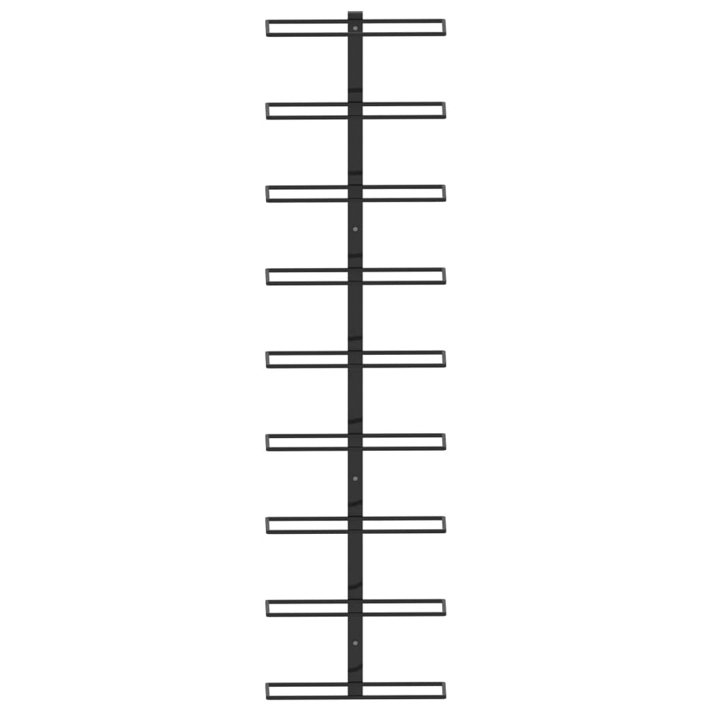Wijnrek voor 9 flessen wandmontage ijzer zwart MeubelReus