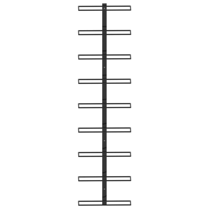 Wijnrek voor 9 flessen wandmontage ijzer zwart MeubelReus