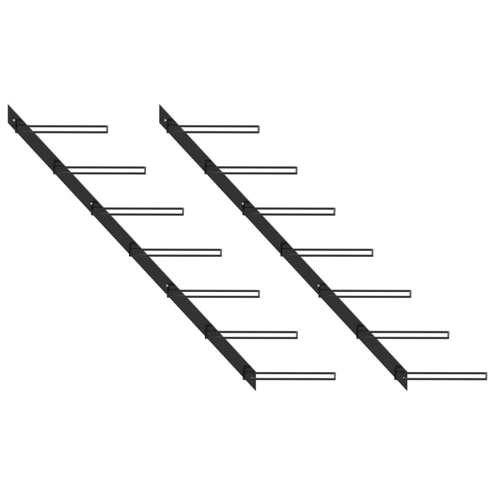 Wijnrekken voor 14 flessen wandmontage 2 st metaal zwart MeubelReus
