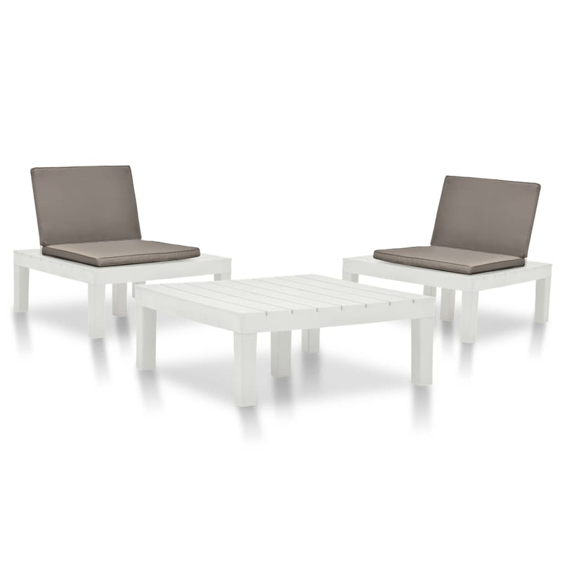 3-delige Loungeset kunststof wit MeubelReus