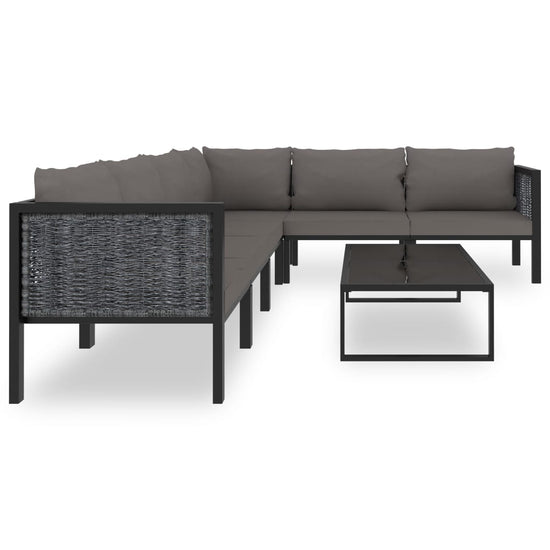 7-delige Loungeset met kussens poly rattan antraciet MeubelReus