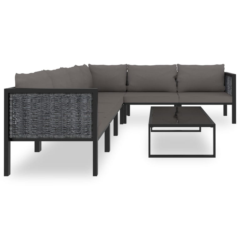 7-delige Loungeset met kussens poly rattan antraciet MeubelReus
