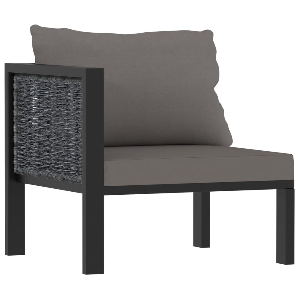 8-delige Loungeset met kussens poly rattan antraciet 