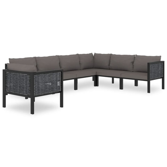 7-delige Loungeset met kussens poly rattan antraciet MeubelReus