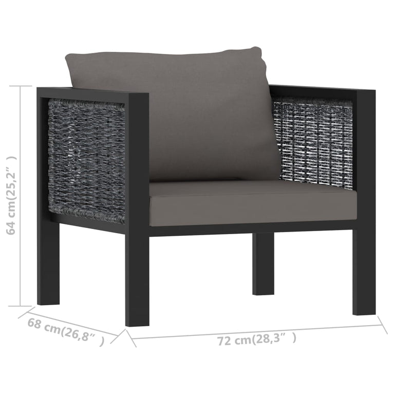 7-delige Loungeset met kussens poly rattan antraciet MeubelReus