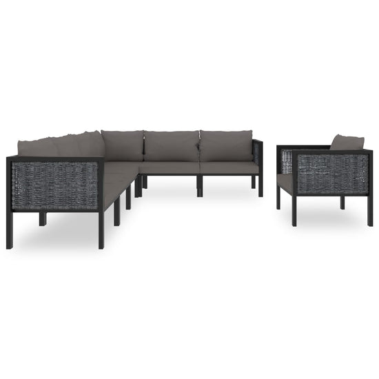 7-delige Loungeset met kussens poly rattan antraciet MeubelReus