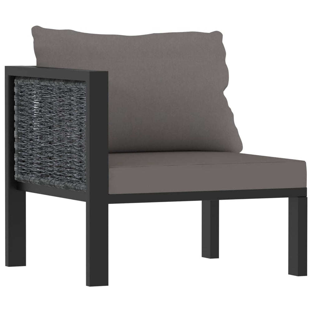 8-delige Loungeset met kussens poly rattan antraciet 
