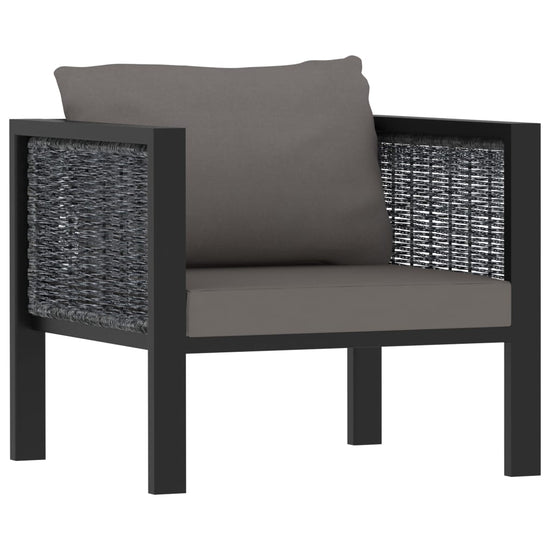 6-delige Loungeset met kussens poly rattan antraciet MeubelReus