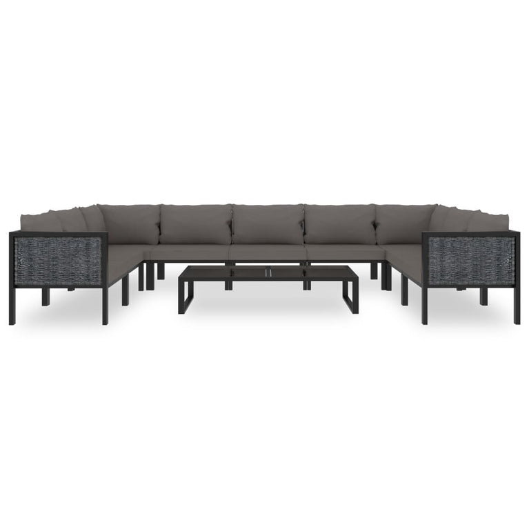 10-delige Loungeset met kussens poly rattan antraciet MeubelReus