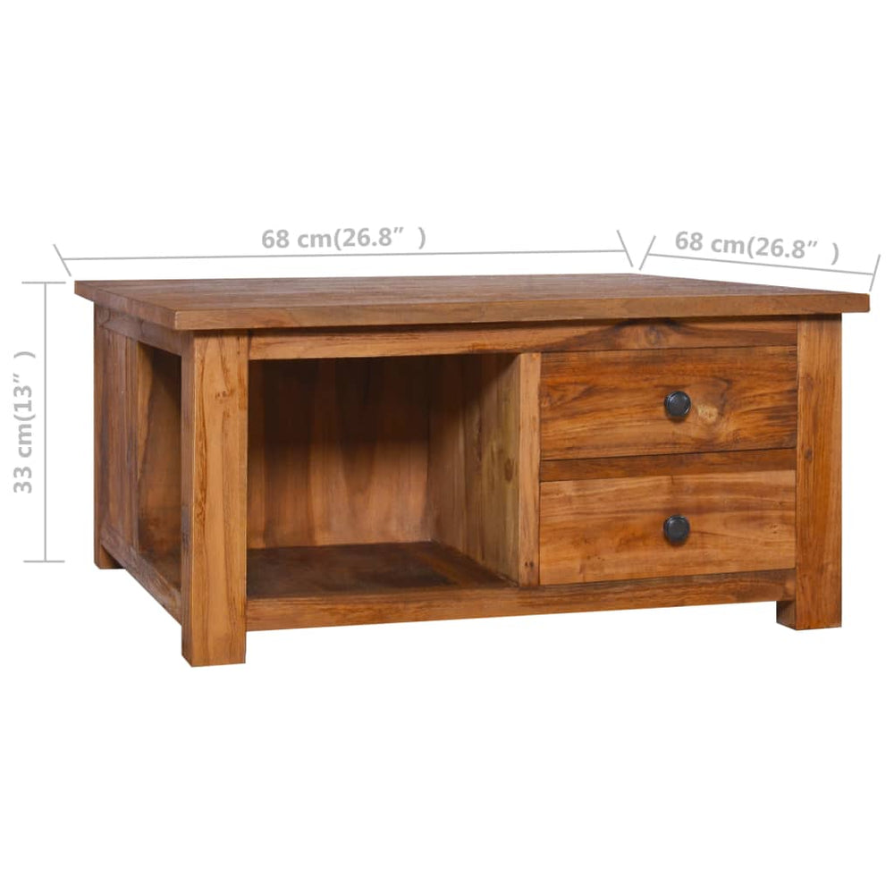 Salontafel 68x68x33 cm massief teakhout MeubelReus