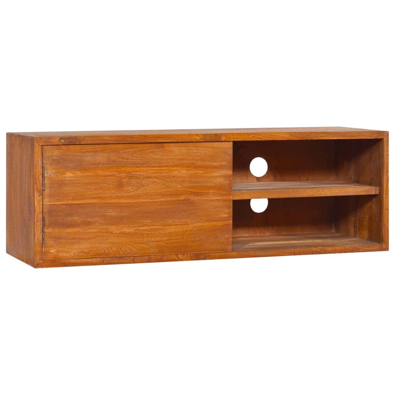 Tv-meubel wandmontage 90x30x30 cm massief teakhout MeubelReus