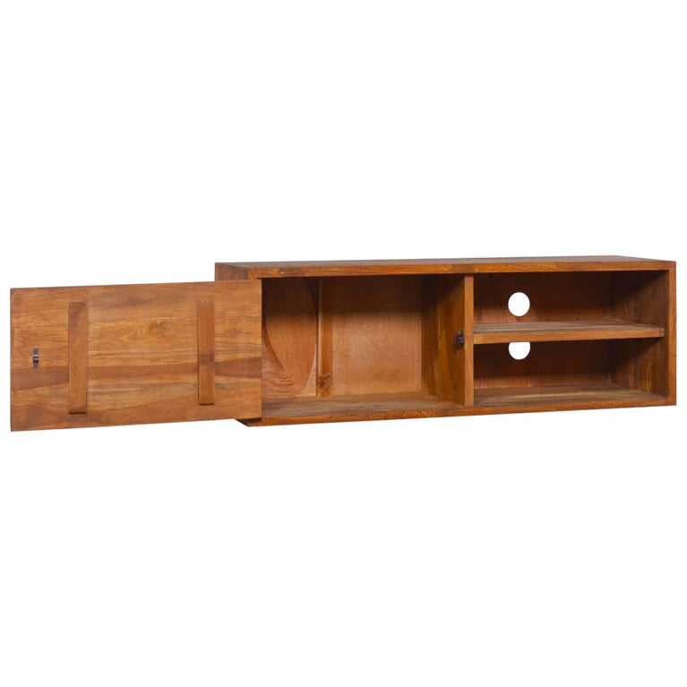 Tv-meubel wandmontage 90x30x30 cm massief teakhout MeubelReus