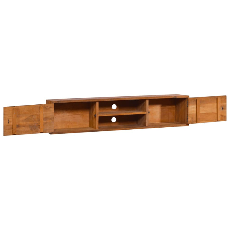 Tv-meubel wandmontage 135x30x30 cm massief teakhout MeubelReus