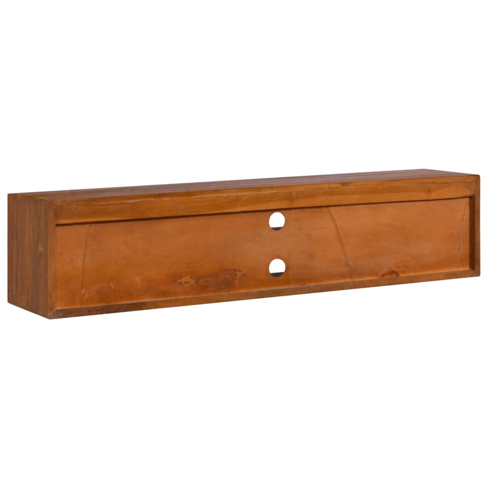 Tv-meubel wandmontage 135x30x30 cm massief teakhout MeubelReus