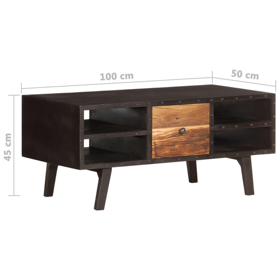 Salontafel 100x50x45 cm massief gerecycled hout MeubelReus