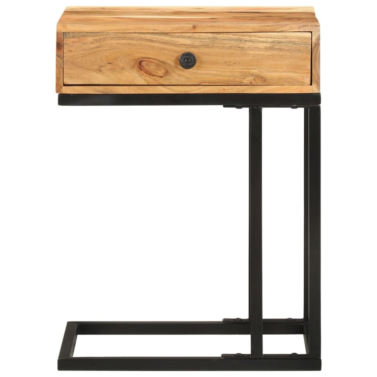 Bijzettafel U-vormig 45x30x61 cm massief acaciahout