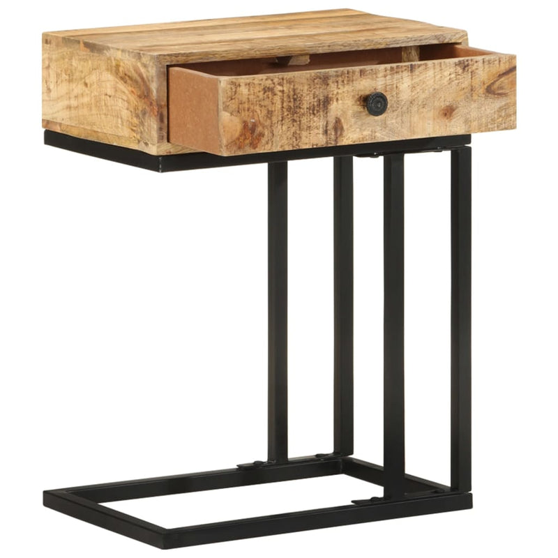 Bijzettafel U-vormig 45x30x61 cm massief mangohout MeubelReus