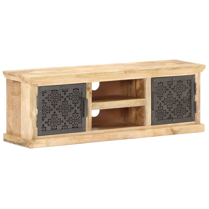 Tv-meubel met stalen deuren 120x30x40 cm massief mangohout MeubelReus