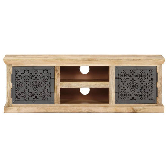 Tv-meubel met stalen deuren 120x30x40 cm massief mangohout MeubelReus