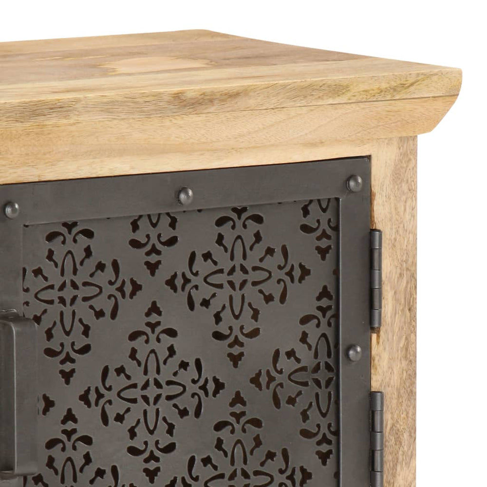 Tv-meubel met stalen deuren 120x30x40 cm massief mangohout MeubelReus