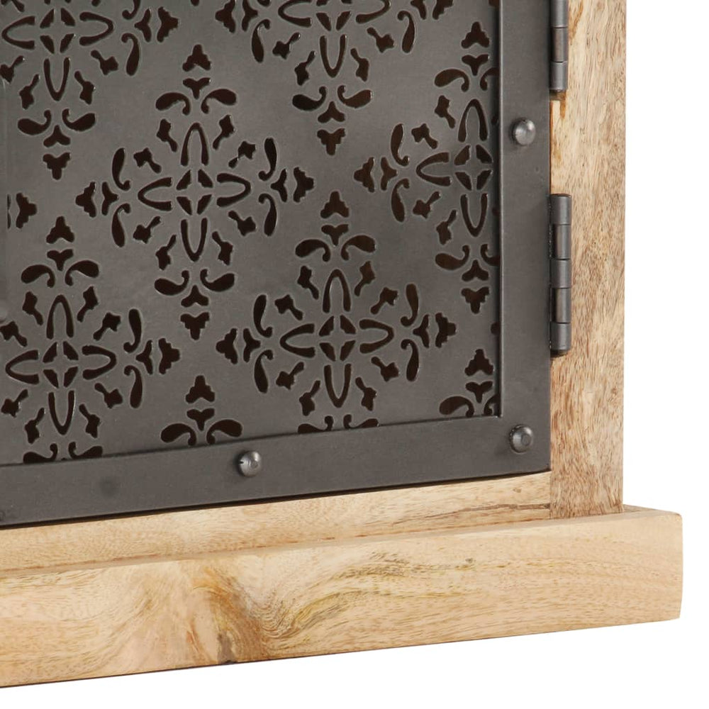 Tv-meubel met stalen deuren 120x30x40 cm massief mangohout MeubelReus