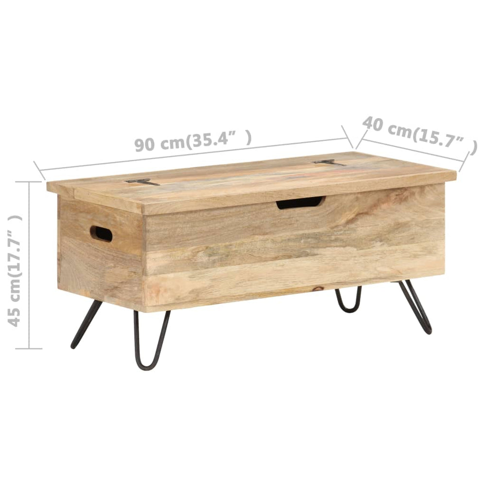 Opbergkist 90x40x45 cm massief mangohout MeubelReus
