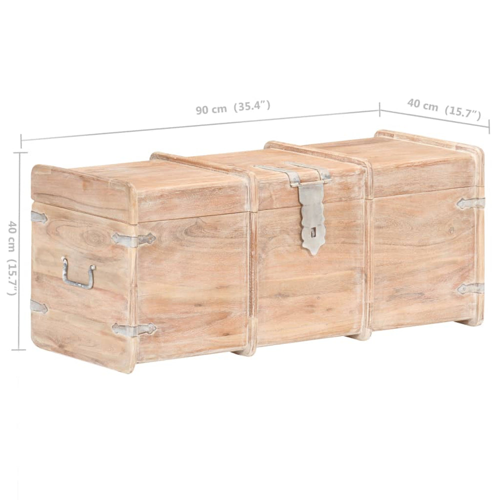 Opbergkist 90x40x40 cm massief acaciahout MeubelReus
