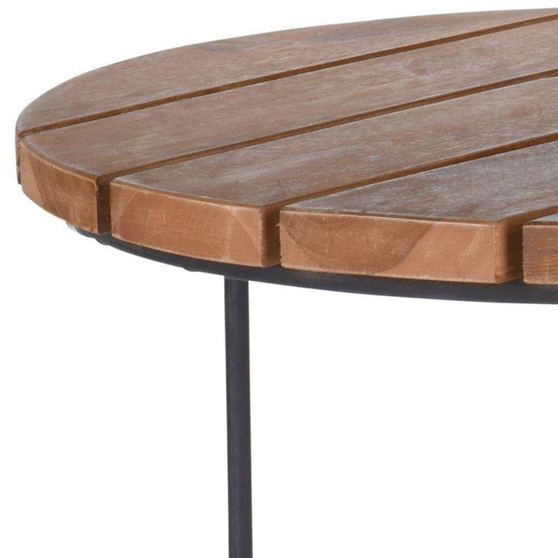 H&S Collection 2-delige Bijzettafelset teakbruin MeubelReus