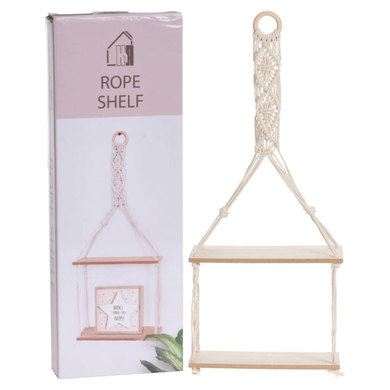 H&S Collection Wandrek met touwdecoratie 30x10x66 cm MeubelReus