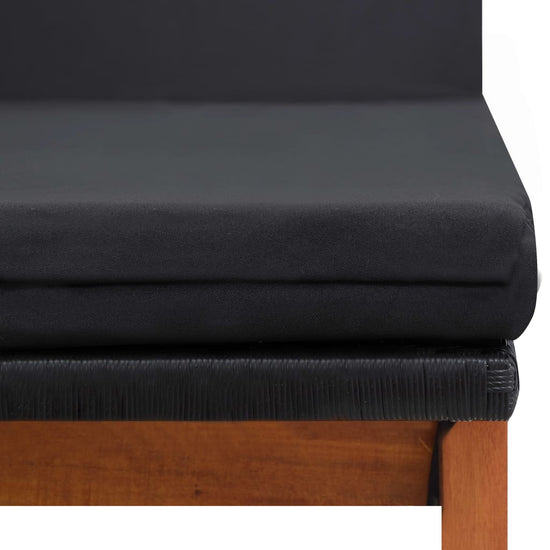 Ligbedden 2 st met tafel poly rattan en massief acaciahout MeubelReus