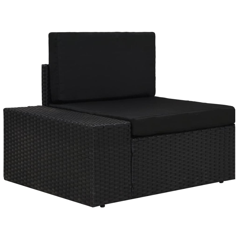 7-delige Loungeset poly rattan zwart MeubelReus