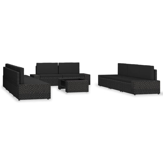 10-delige Loungeset poly rattan zwart MeubelReus