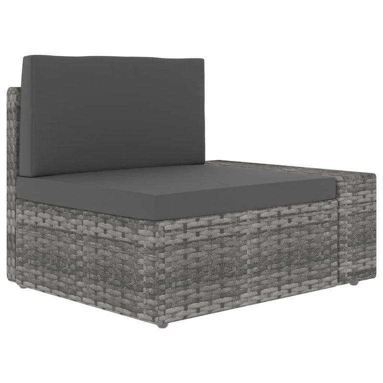 7-delige Loungeset poly rattan grijs MeubelReus
